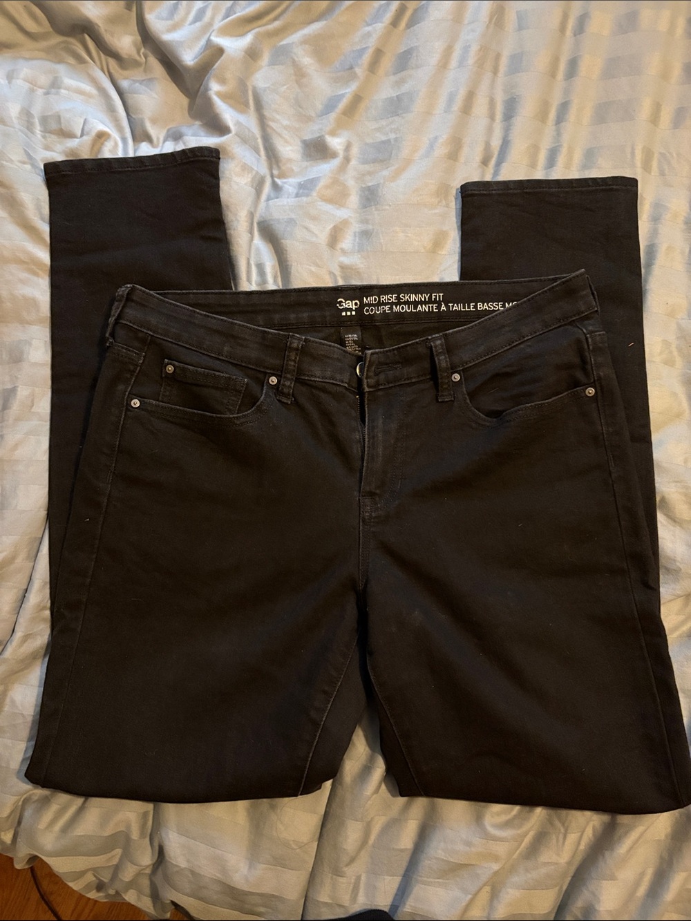 Gap mid rise skinny fit black jeans 12L long 12 31 31L ankle